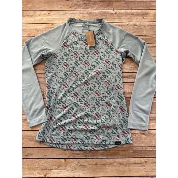 patagonia womens capilene midweight crew Baselayer top Small $59 Big Sky Blue - Picture 1 of 7